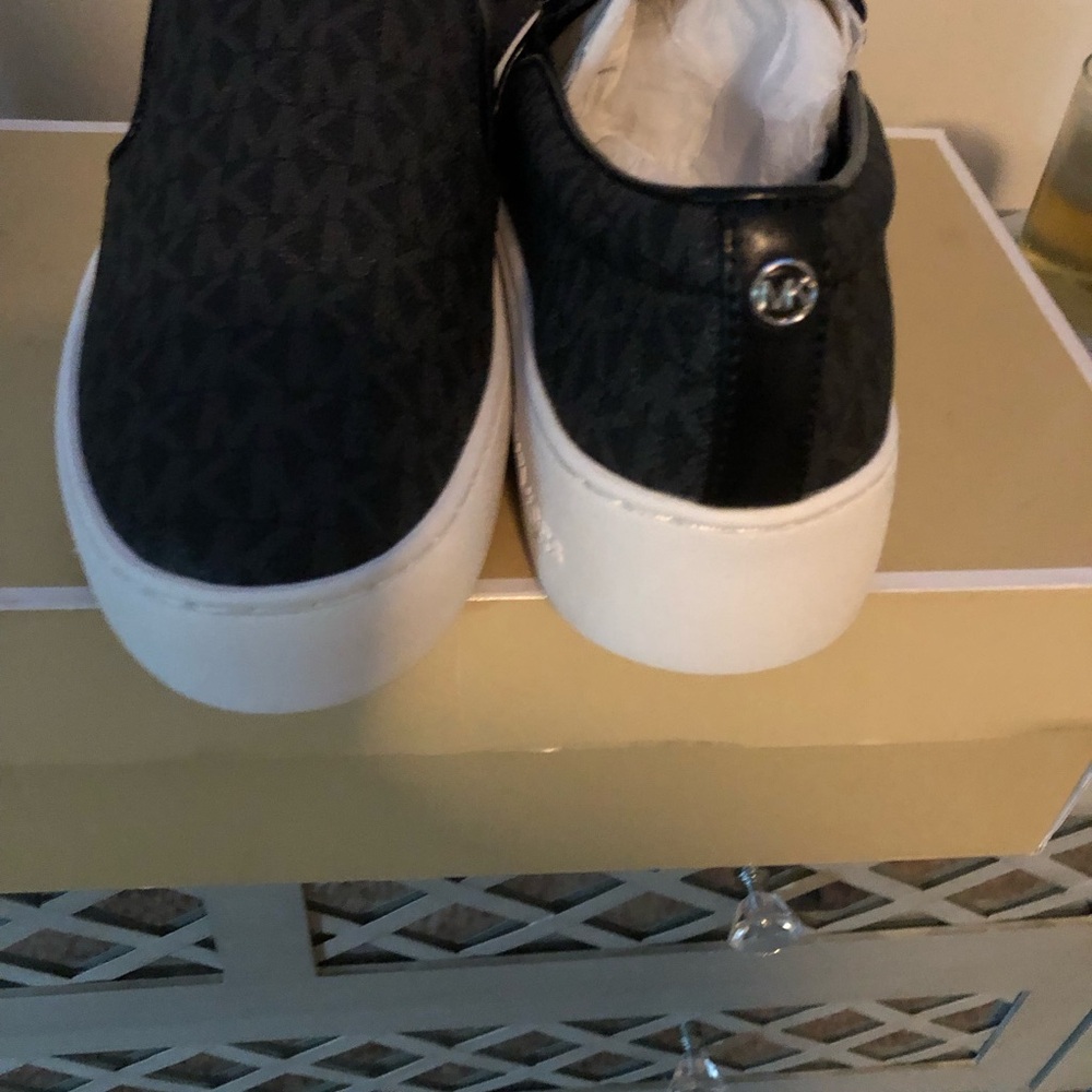 Michael Kors Black Patterned Slip-Ons